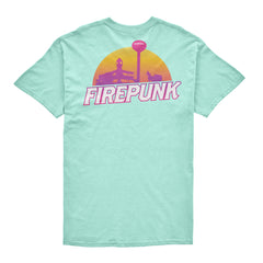 Firepunk Plain City Retro Teal T-Shirt
