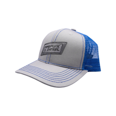 Firepunk Leather Patch Hat - Charcoal/Blue