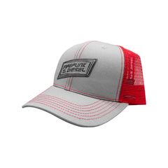 Firepunk Leather Patch Hat - Charcoal/Red