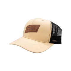 Firepunk Leather Patch Hat - Khaki/Coffee