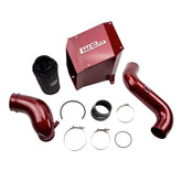 Wehrli Custom Fab 2007.5-2010 LMM 4" Intake Kit with Air Box Stage 2 WCFab Red