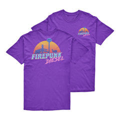 Firepunk Plain City Retro Purple T-Shirt