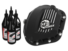 Advanced FLOW Engineering Pro Series Rear Differential Cover Kit Black w/Machined Fins/Gear Oil 46-70082-WL