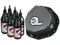Advanced FLOW Engineering Pro Series Rear Differential Cover Kit Black w/Machined Fins/Gear Oil 46-70092-WL