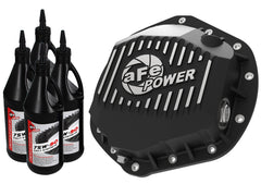 Advanced FLOW Engineering Pro Series Rear Differential Cover Black w/Machined Fins/Gear Oil 46-70392-WL