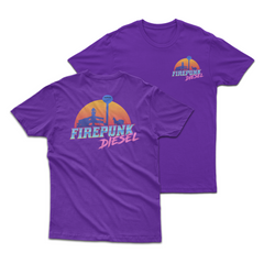 Firepunk Plain City Retro Purple T-Shirt