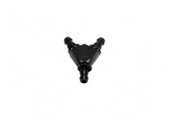 3/8 Inch Black Anodized Aluminum Y Barbed Fitting (For -6 Pushlock Hose) Fleece Performance