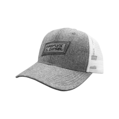 Firepunk Leather Patch Hat - Gray/White