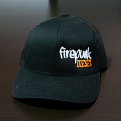 Black Firepunk Meshback Snapback Hat