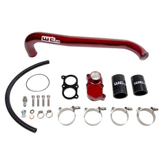 Wehrli Custom Fab 2001-2005 LB7/LLY Duramax Top Outlet Billet Thermostat Housing and Upper Coolant Pipe Kit Cherry Frost