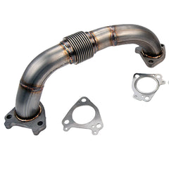 Wehrli Custom Fab 2001-2016 Duramax 2" Stainless Driver Side Up Pipe w/ Gaskets (Single or Twin Turbo)